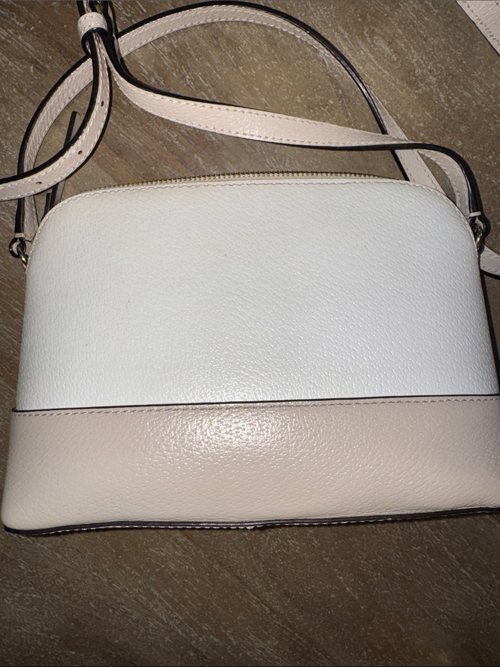 kate spade Two-Tone Cream and Light Tan Pebbled Leather Crossbody - Picture 4 of 7